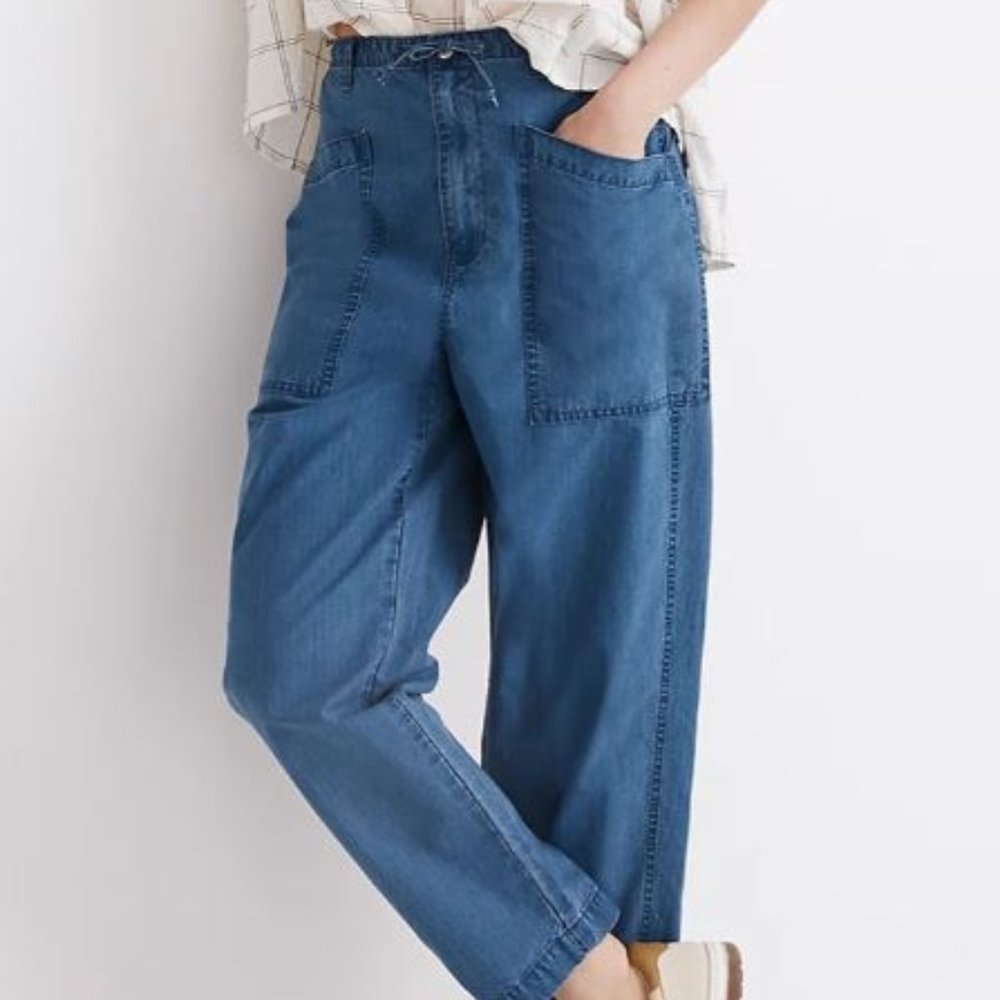 Madewell Indigo Ripstop Drawstring Cargo Pants - Size 28